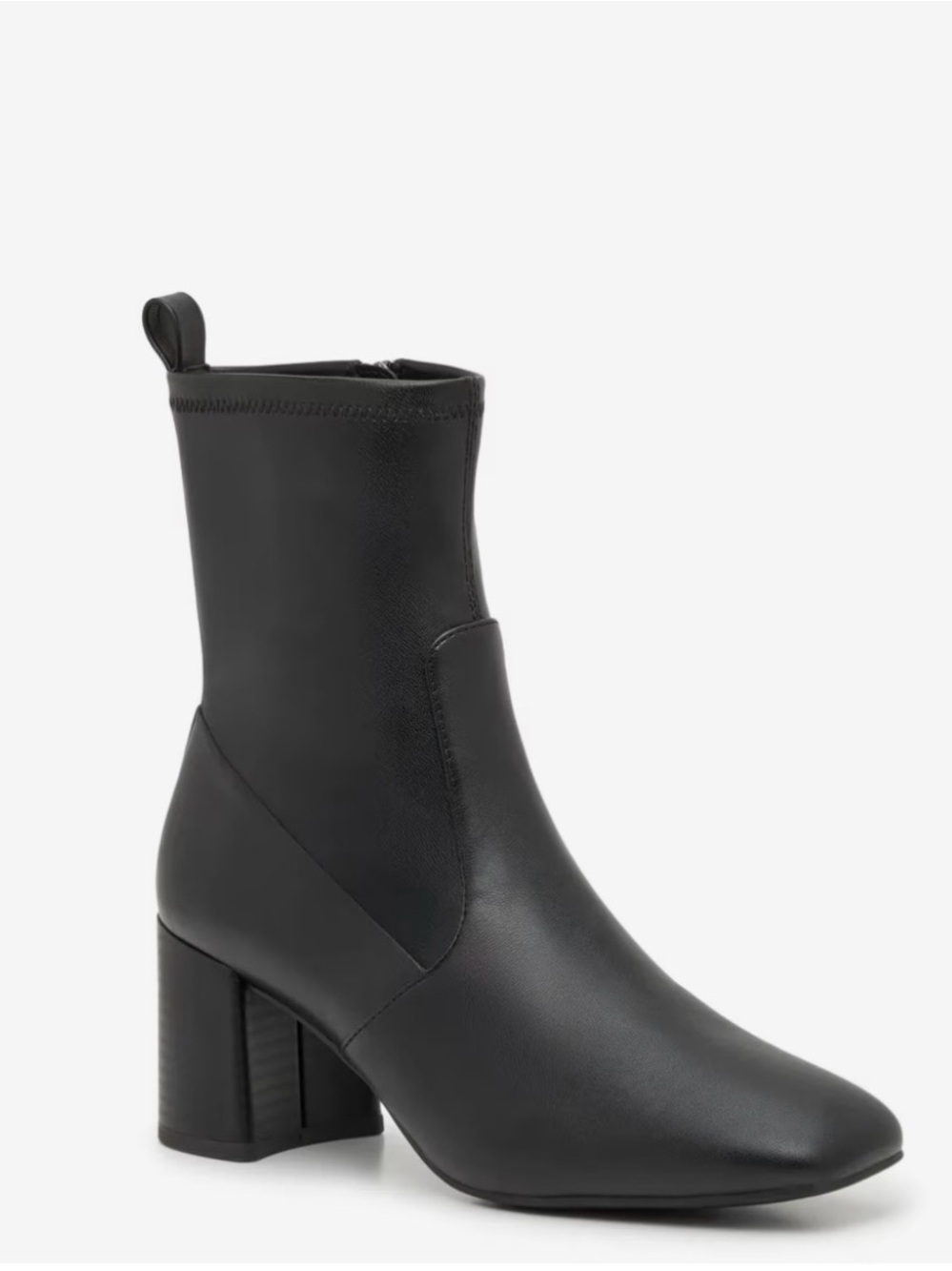 Anne Klein Black Mid-Calf Block Heel Ankle Boots
